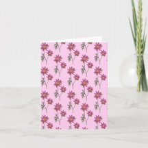 Dill Daisy Greetings Card Pink Pattern