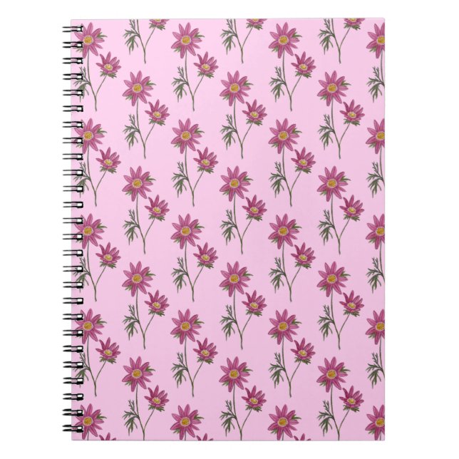 Dill Daisy Notebook Pink Pattern (Front)