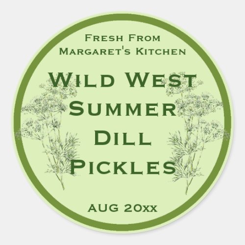 Dill Flower and Leaves Pickling Label