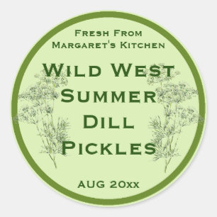 Dill Flower and Leaves Pickling Label