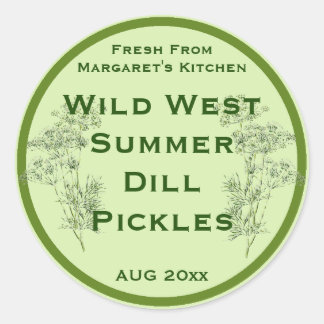 Dill Flower and Leaves Pickling Label