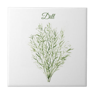 Dill Herb Greenery Kitchen Culinary Green Plant Ceramic Tile