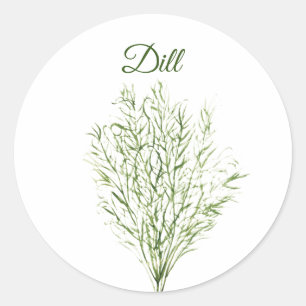 Dill Herb Greenery Kitchen Culinary Green Plant Classic Round Sticker