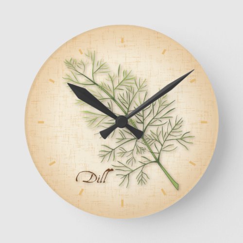 Dill Herb round Clock