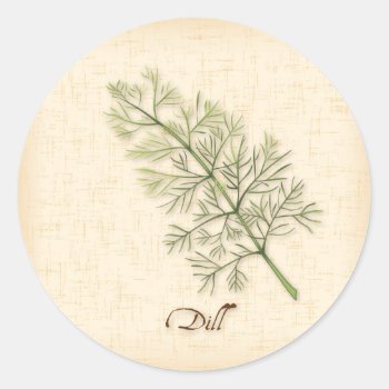 Dill Herb Round Sticker by pomegranate_gallery at Zazzle