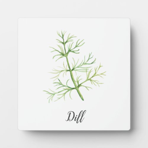 Dill Herb Watercolor Illustration Plaque