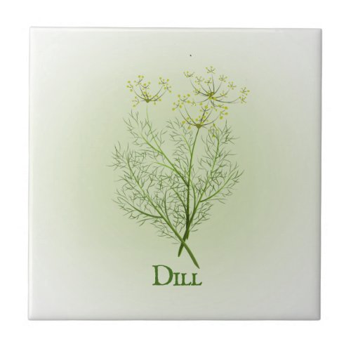 Dill Herbal Design Ceramic Tile