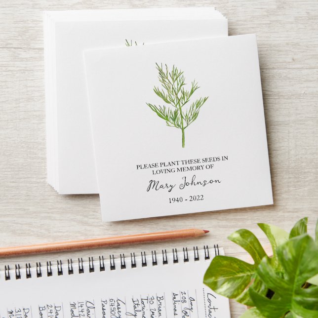 Dill Memorial Funeral Seed Envelope (Stacked)