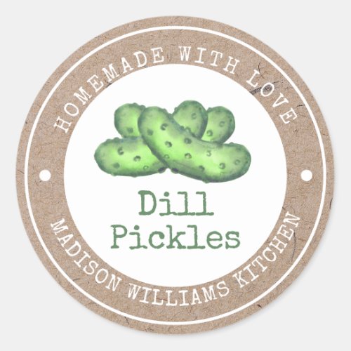Dill Pickle Canning Label  Homemade with Love 