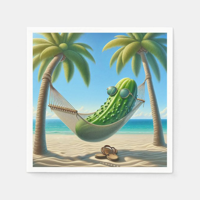 Dill Pickle In a Tropical Hammock Napkins (Front)