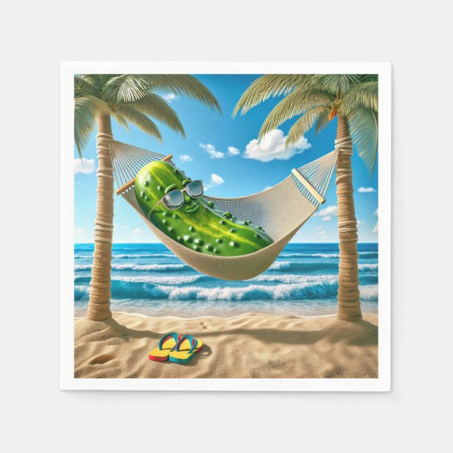Dill Pickle In a Tropical Hammock Napkins (Front)