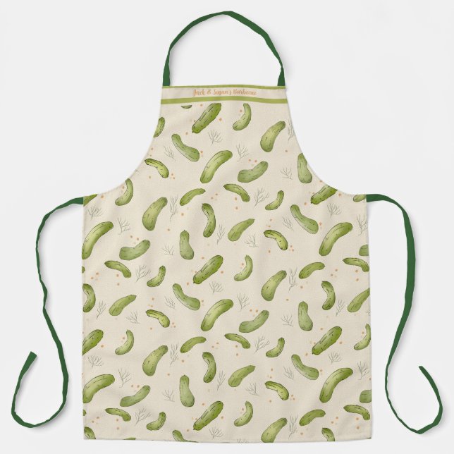 Dill Pickle Pattern All-Over Print Apron (Front)