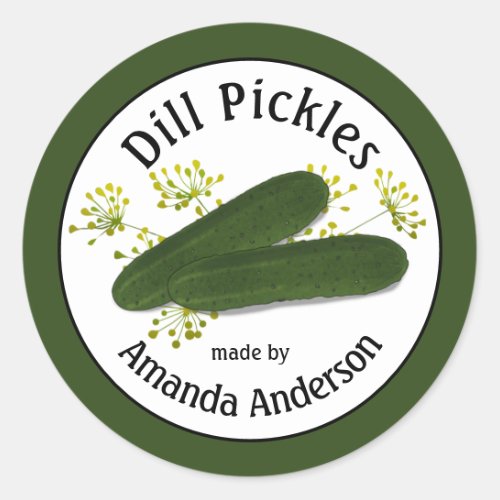 Dill Pickles 3  Classic Round Sticker