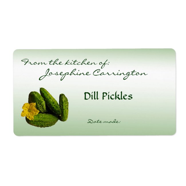 Dill Pickles Canning Labels
