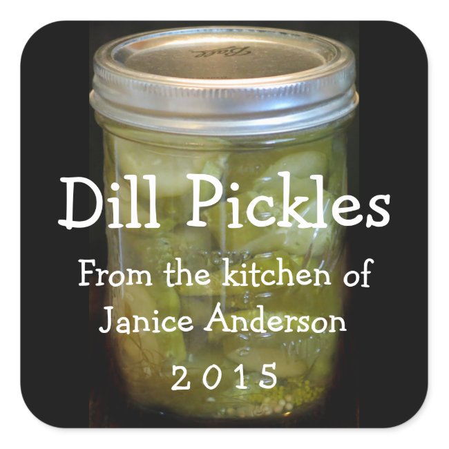 Dill Pickles Design Canning Label
