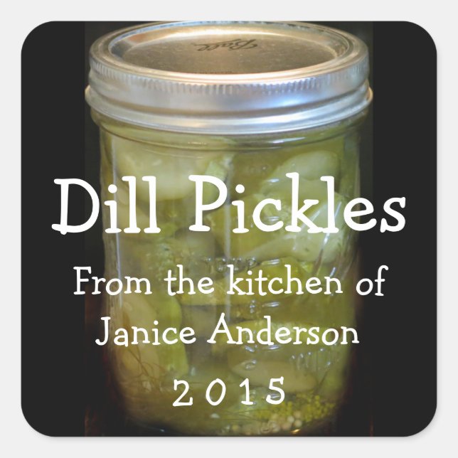 Dill Pickles Design Canning Label (Front)
