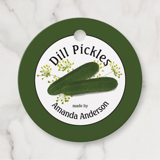 Dill Pickles Favor Tags (Front)