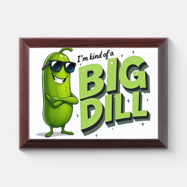 Dill Pickles Lovers Gift - Funny Cartoon Designs Award Plaque (Horizontal)