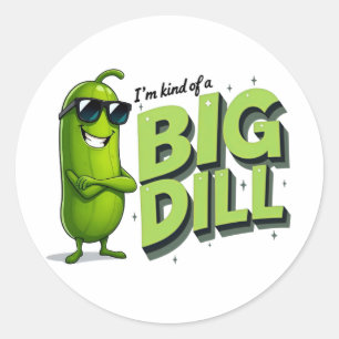 Dill Pickles Lovers Gift - Funny Cartoon Designs Classic Round Sticker