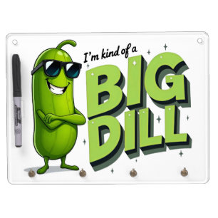 Dill Pickles Lovers Gift - Funny Cartoon Designs Dry Erase Board With Keychain Holder