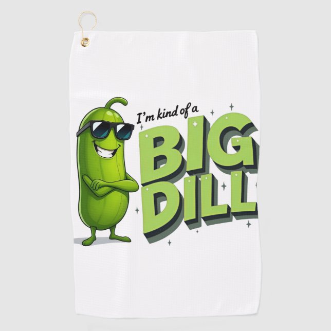 Dill Pickles Lovers Gift - Funny Cartoon Designs Golf Towel (Front)