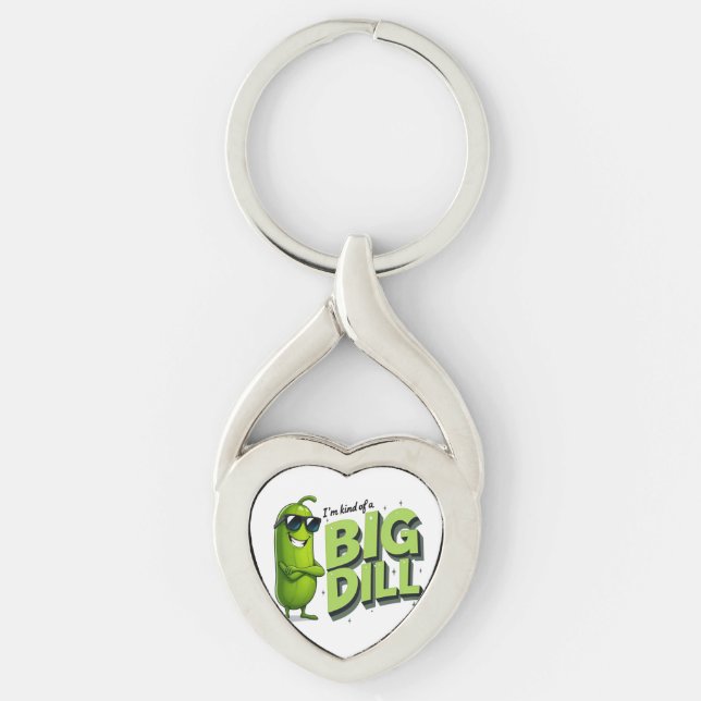 Dill Pickles Lovers Gift - Funny Cartoon Designs Keychain (Front)