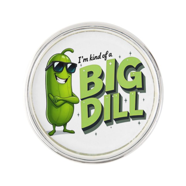 Dill Pickles Lovers Gift - Funny Cartoon Designs Lapel Pin (Front)