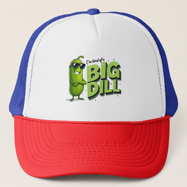 Dill Pickles Lovers Gift - Funny Cartoon Designs Trucker Hat (Front)
