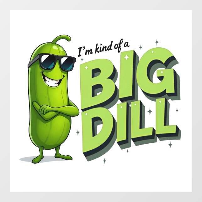 Dill Pickles Lovers Gift - Funny Cartoon Designs Wall Decal (Front)
