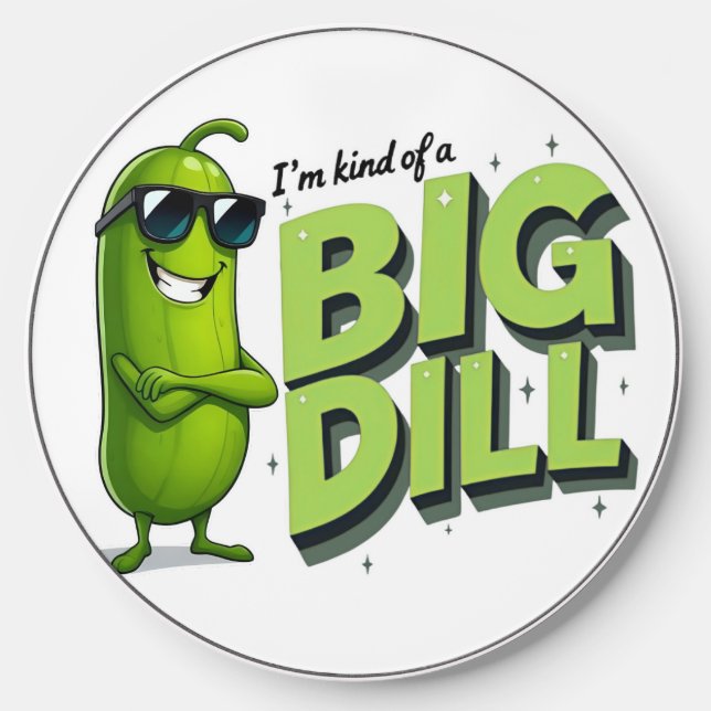 Dill Pickles Lovers Gift - Funny Cartoon Designs Wireless Charger (Front)