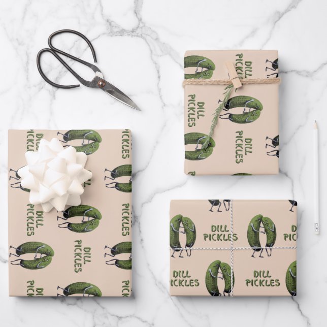 Dill Pickles Medium Wrapping Paper Sheets (Front)