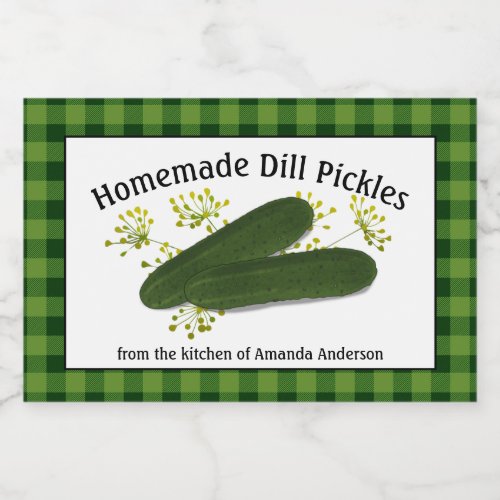 Dill Pickles Plaid H Food Label
