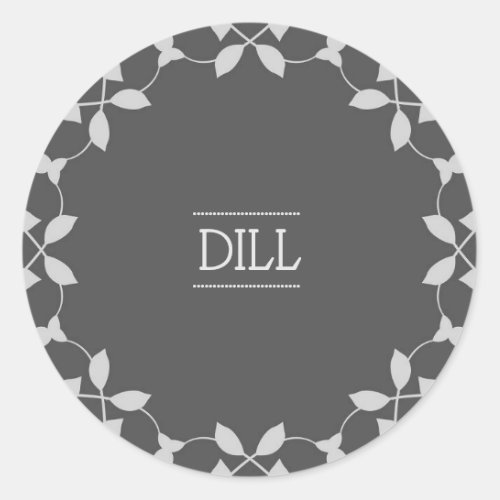 Dill Spice Jar Sticker Labels