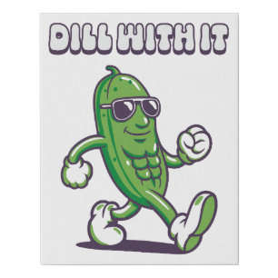Dill With It Cool Pickle Faux Canvas Print