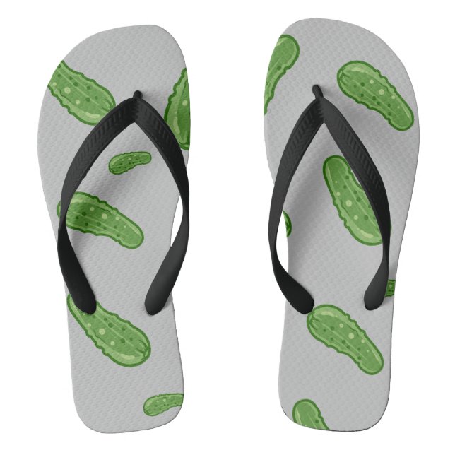 Dill With It Design - Adult Flip Flops, Wide Strap Flops (Footbed)