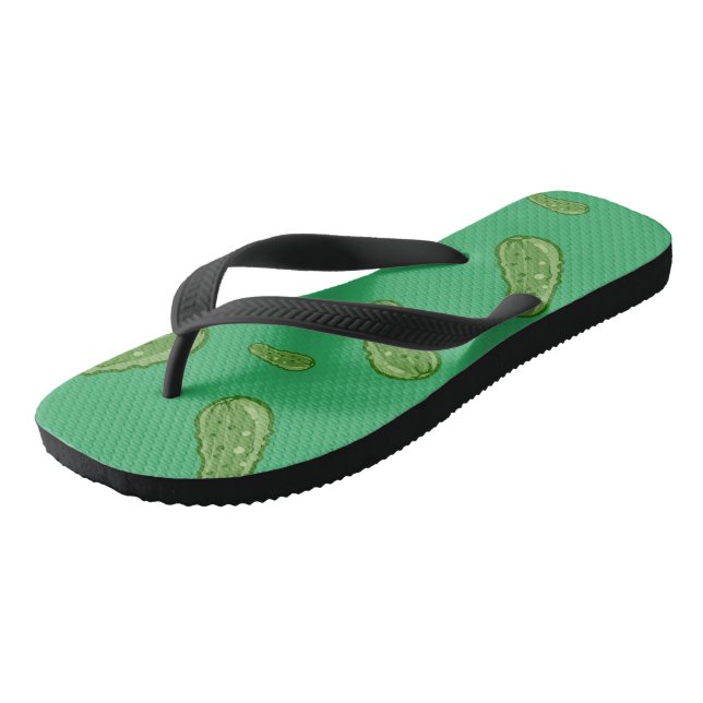 Dill With It Design - Adult Flip Flops, Wide Strap Flops (Angled)