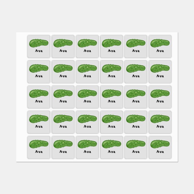 Dill With It Design - Small Square Clothing Label  (Sheet)