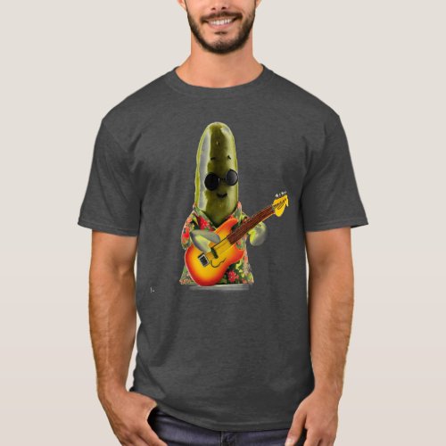 Dill With It Pickle Playing Guitar T_Shirt