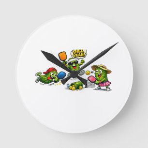 DILL YEAH! Pickles on Fire - Pickleball Club Round Clock