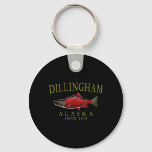 Dillingham Alaska Salmon Fishing Since 1818 Olive Keychain