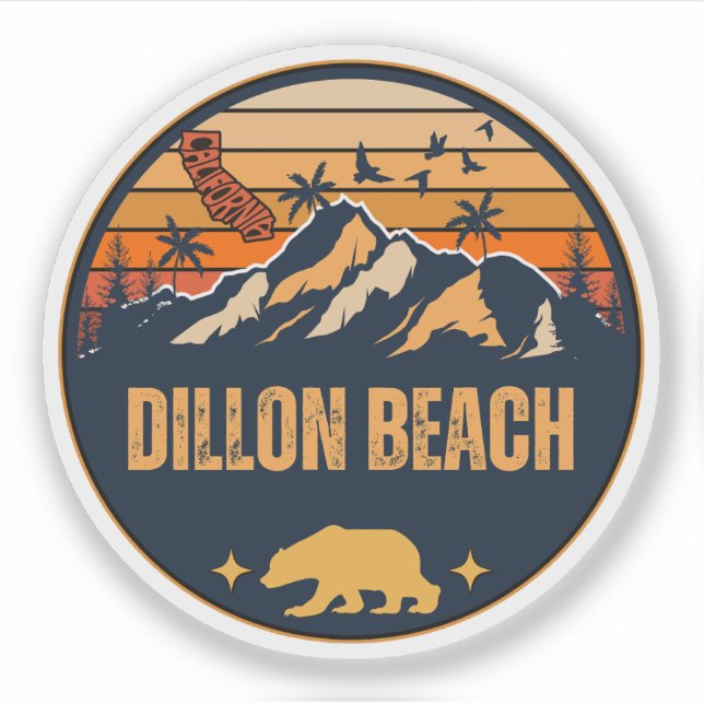 Dillon Beach, California Sticker (Front)