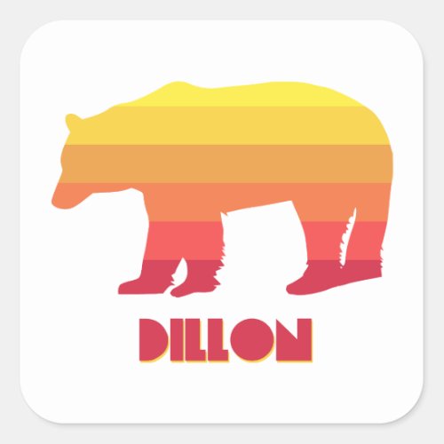 Dillon Colorado Rainbow Bear Square Sticker