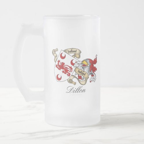 Dillon Crest Frosted Glass Beer Mug