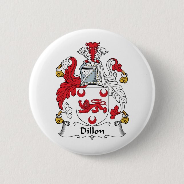 Dillon Family Crest Pinback Button (Front)