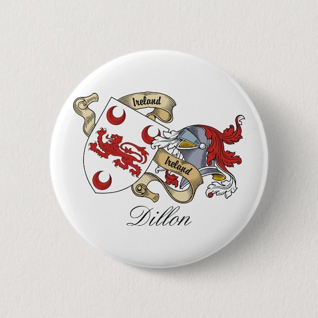 Dillon Family Crest Pinback Button (Front)
