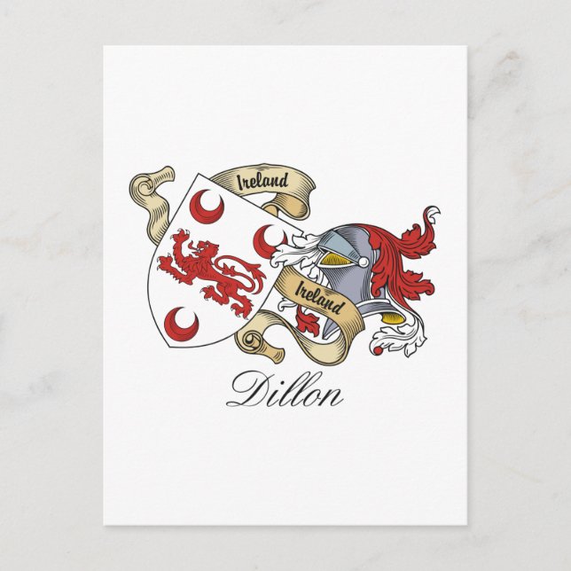 Dillon Family Crest Postcard (Front)