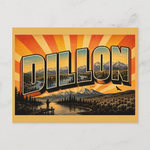 Dillon Montana River Mountains Sagebrush Art Postcard