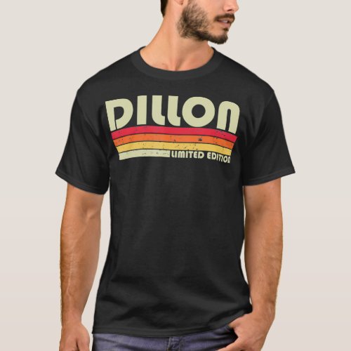 DILLON Surname Funny Retro Vintage 80s 90s Birthda T_Shirt