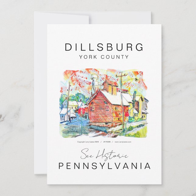 DILLSBURG PENNSYLVANIA TRAVEL POSTER Note Card (Front)