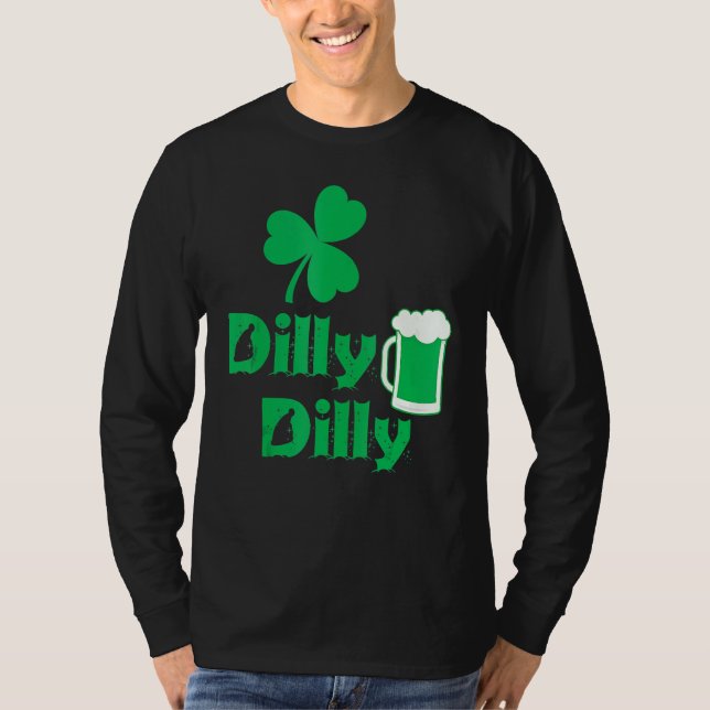 Dilly Clover Leaf Lucky Irish St Patrick's Day Bee T-Shirt (Front)
